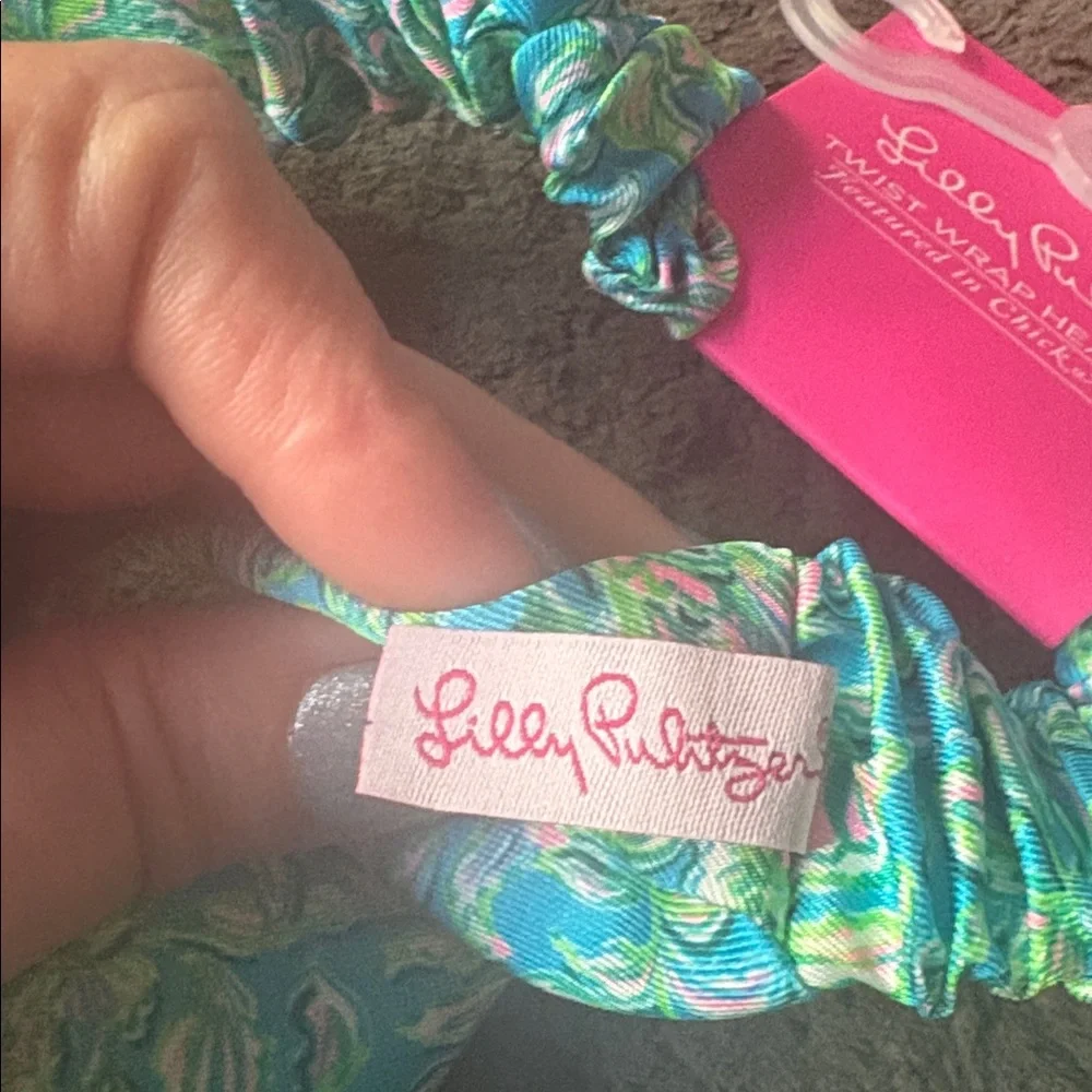Lilly Pulitzer Turban-Style Headband in Aqua Floral Swirl - Picture 3 of 4